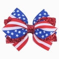 thumbnail image 1 of dmqupv American Flag Headband Flag Bowknot 4th of July Independence Day Hair Bow Red White Blue Hair Pin Hairpins for Girls Navy,One Size, 1 of 6