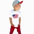 thumbnail image 1 of dmqupv American Flag Shirt Toddler Toddler Shirts Kids American Flag T Shirts Boys Patriotic Independence Day Memorial Day Tops Tees White,1 Year, 1 of 6