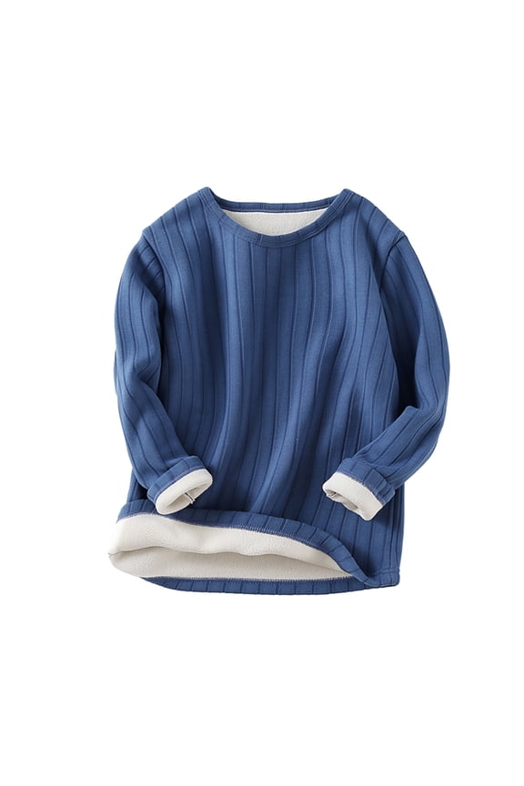 Apparel T Shirt Kids Toddler Girls Boys Ribbed Solid Spring Winter Long Sleeve Warm Thick Boys Vest Size 7 Shirt Off-White 6-7 Years