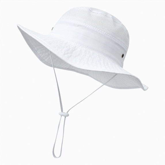 dmqupv Baby Beach Hat UPF 50+ Sun Protection Wide Brim Bucket Hat for Baby & Toddler Adjustable Sun Hat Soft and Lightweight White,1-2 Years