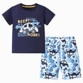 thumbnail image 1 of dmqupv Baby Boy Clothes Summer Newborn Toddler Boy Clothes Kids Summer Cotton Outfits Shirt Short Set Navy,7-8 Years, 1 of 7