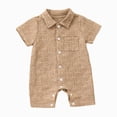 thumbnail image 1 of dmqupv Baby Boy Newborn Clothes Newborn Baby Boy Clothes Outfits Unisex Infant Short Sleeve Romper Clothing 0 3 6 9 12 18 Months Brown,3-6 Months, 1 of 4