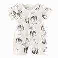 thumbnail image 1 of dmqupv Baby Boy Outfits Newborn Baby Summer Outfit Romper Embroidery Short Sleeve Bodysuit Cute Infant Clothes Black,18-24 Months, 1 of 4
