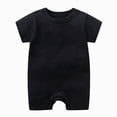 thumbnail image 1 of dmqupv Baby Boy Summer Clothes Newborn Infant Baby Summer Embroidery Short Sleeve Crew Neck Romper Outfit Black,12-18 Months, 1 of 4