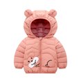 thumbnail image 1 of dmqupv Baby Girl Coats 12-18 Months Toddler Boys Girls Winter Windproof Cartoon Mouse Lightweight Girls Winter Coat Pink 12-18 Months, 1 of 3