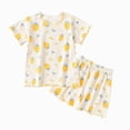 thumbnail image 1 of dmqupv Baby Girl Summer Pajamas Little Girls 2 Piece Set Cotton Short Sleeve Pajamas Summer Short Sets Cotton Toddler Pjs Clothes Light Yellow,4-5 Years, 1 of 4