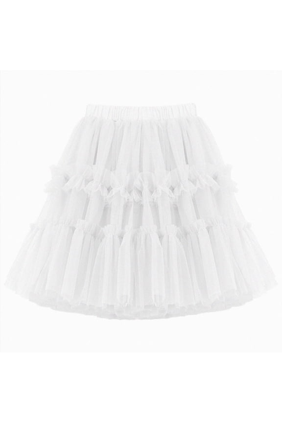 Baby Girl Tutu Outfits Kids Princess Style Ballet Dance Tutu Skirt for Little Girls Party Wear White,7-8 Years