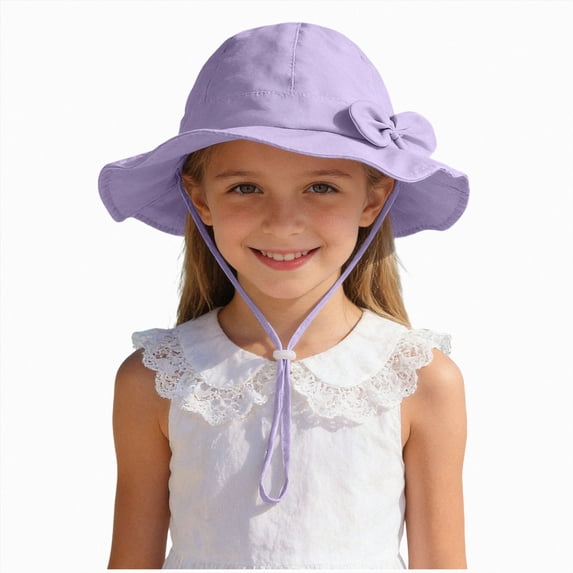 dmqupv Baby Hats Baby Sun Hat for Boy Girl Toddler Summer Bucket Hat Kids Sun Protection Beach Hat Baby Hats Purple,2-5 Years