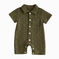 thumbnail image 1 of dmqupv Baby Short Sleeve Romper Newborn Baby Boy Clothes Outfits Unisex Infant Short Sleeve Romper Clothing 0 3 6 9 12 18 Months Green,0-3 Months, 1 of 4