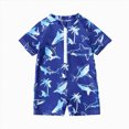 thumbnail image 1 of dmqupv Baby Swimsuits Baby Boy One Piece Rash Guard Toddler Swimwear UPF 50+ Sun Protection Infant Bathing Suit Dark Blue,12-18 Months, 1 of 4