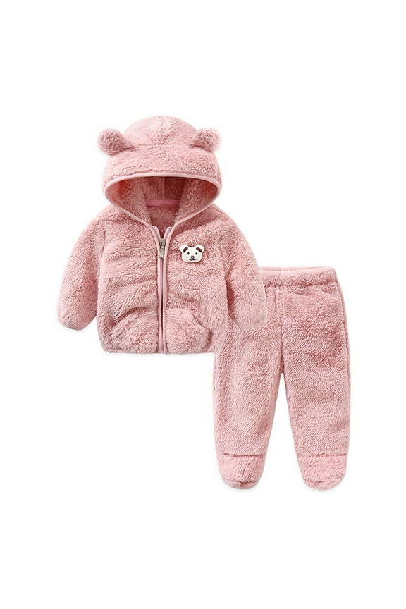 Big Jacket for Kids Baby Boy Girl Jacket Winter Clothes Hooded Kids Jean Jacket Boys Outerwear Pink 9-12 Months