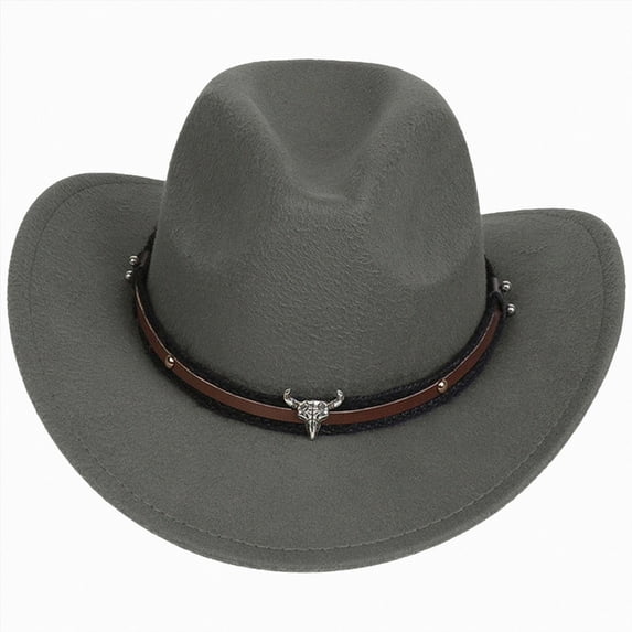 dmqupv Boys Beach Hat Toddler Boys Girls Wide Brim Cowboy Hat Unisex Western Sun Hat for Kids Outdoor Play Youth Cowgirl Hats Grey,3-18 Years