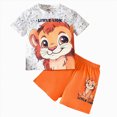 thumbnail image 1 of dmqupv Boys' Clothing Sets Boys Clothes Summer Short Sleeve Top & Shorts Set 2 Piece Casual Outfit Orange,4-5 Years, 1 of 7
