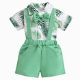 thumbnail image 1 of dmqupv Boys Dress Shirt and Tie Baby Boy Clothes Suits Infant Gentleman Dress Shirt with Bowtie Suspender Shorts Outfit Sets Green,9-12 Months, 1 of 7