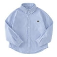 thumbnail image 1 of dmqupv Boys Long Sleeve Shirts Toddler Plaid Shirt, Baby Flannel Shirts, Kids Long Sleeve Button Flannel Shirts Collared Classic Fitted Boys Plaid Shirt Blue,Size for 4-5 Years, 1 of 9