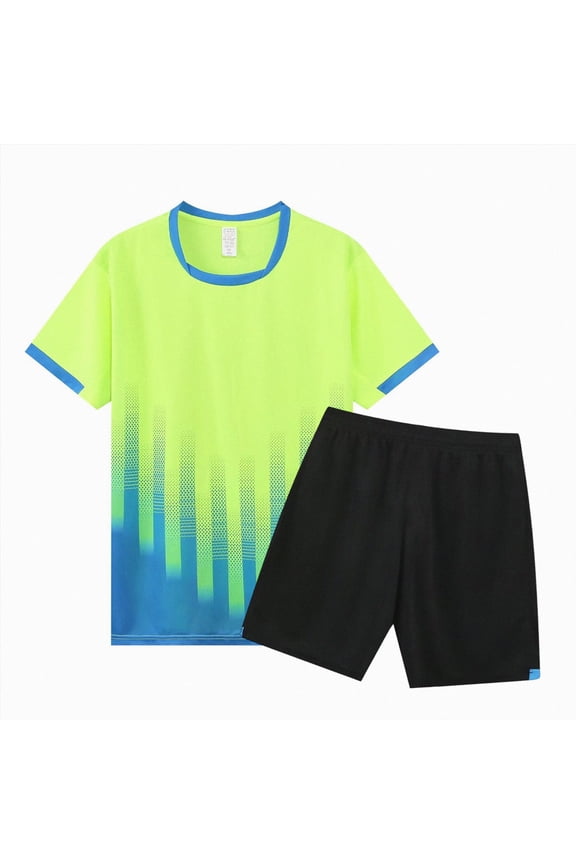 Boys' Summer Sportswear Boys 2 PCS Outfits with Skin Friendly Summer Short Sleeve Tee and Shorts Kids Summer Clothing Sets Light Green,9-10 Years