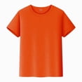 thumbnail image 1 of dmqupv Boys Tshirt Boys Plain Basic Tees Cotton Solid Short Sleeve Crewneck T Shirts Teen Boys Summer Clothes Orange,9-10 Years, 1 of 8