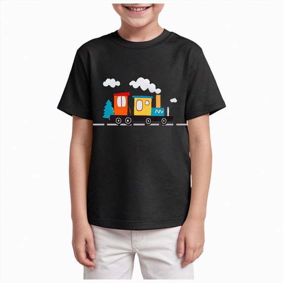 dmqupv Boys Tshirt Toddler Boy's Truck Graphic T Shirt Print Crew Neck Short Sleeve Summer Tshirt Breathable Tee Black,11-12 Years