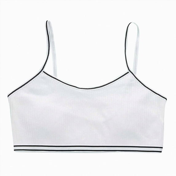 dmqupv Bras for Kids Teen Girls' Everyday Bra Sports Training Bras Shoulder Straps with Adjustable Straps White,12-16 Years
