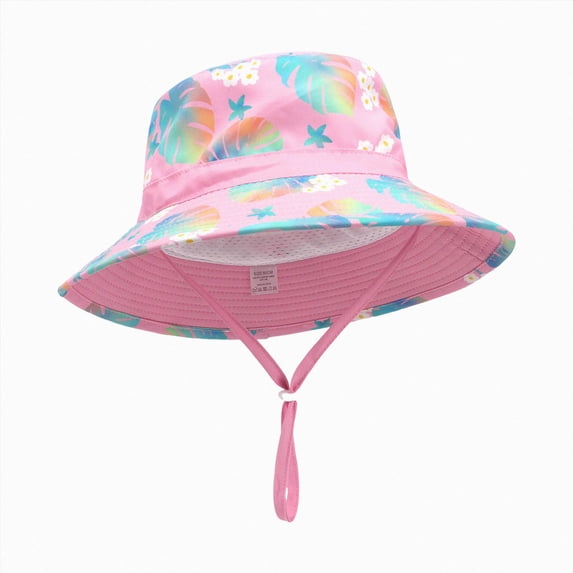 dmqupv Bucket Hats for Kids UPF 50+ Sun Hat Wide Brim Infant Bucket Hat for Beach Outdoors Adjustable for Baby Toddler Pink,6-18 Months