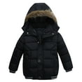thumbnail image 1 of dmqupv Children Winter Boy Jacket Coat Hooded Coat Fashion Kids Warm Clothes Jacket Boys Boys Winter Coats Black 5 Years, 1 of 4