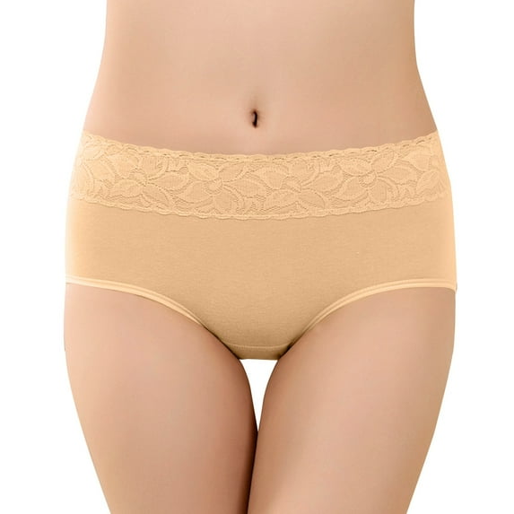 dmqupv Cotton Panties for Women Hi Cut Underwear for Women Leak Proof Cotton Overnight Menstrual Panties Briefs Beige L