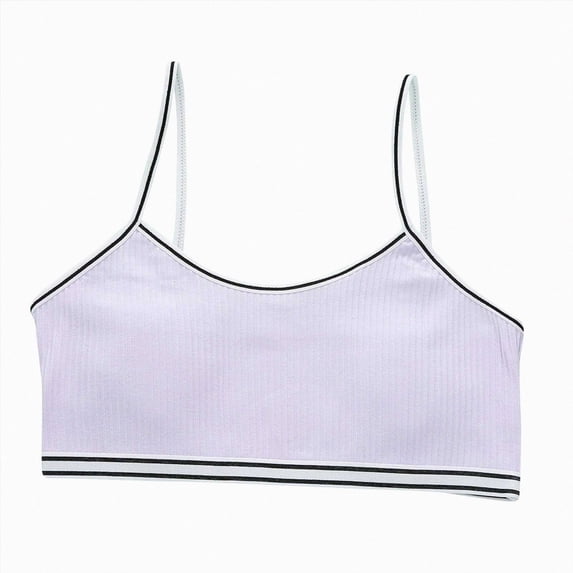 dmqupv Cotton Training Bra Teen Girls' Everyday Bra Sports Training Bras Shoulder Straps with Adjustable Straps Purple,12-16 Years