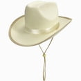 thumbnail image 1 of dmqupv Cowboy Hats Kids Western Cowboy Cowgirl Hat Boys Girls Felt Fedora Hats with Buckle Belt Beige,One Size, 1 of 6
