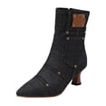 thumbnail image 1 of dmqupv Cowboy Western Stitched Boots Women Cowgirl Boots Pointy Toe Knee High Boots for Women Ankle Booties Black Size 42, 1 of 5