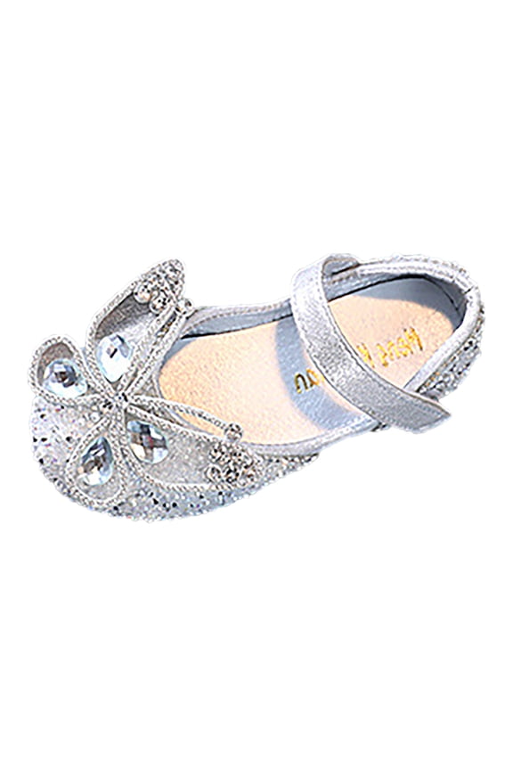 Cute High Heels for Girls Children Dance Shoes Girls Dress Performance Princess Shoes Rain Boots for Girls Size 4 Shoes Silver 9