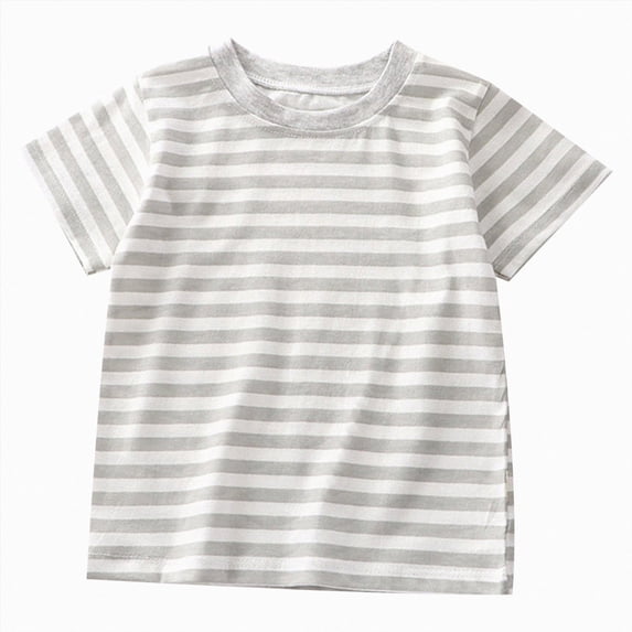 dmqupv Cute Shirts Girls Short Sleeve Shirt Toddler Girl Cotton Crewneck Tee Basic Soild Top Grey,18-24 Months