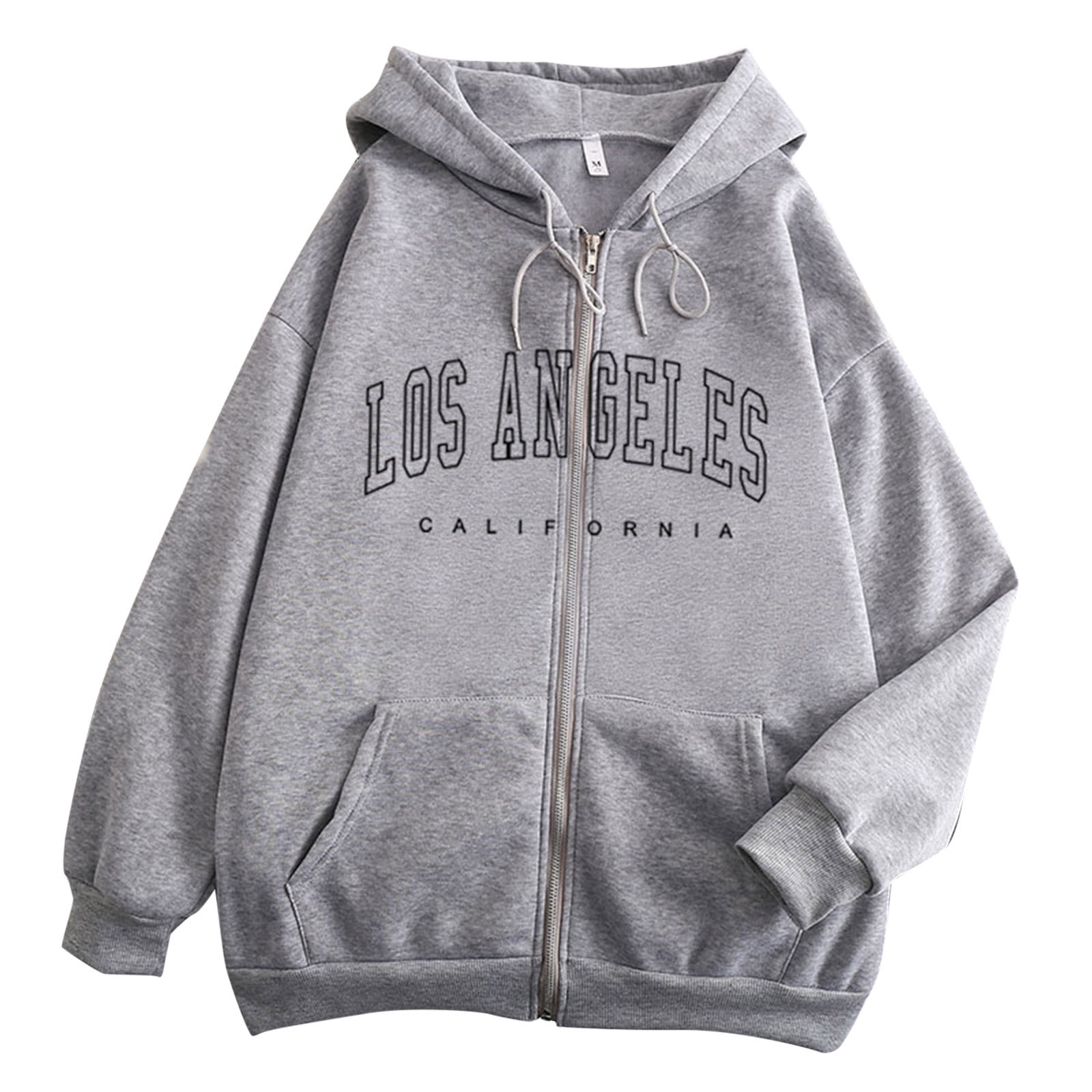 dmqupv Cute Zip Up Hoodies for Women Y2K Womens Casual Crewneck Sweatshirts  Long Sleeve Cute Tunic Tops Loose Fitting Pullovers Grey XXL - Walmart.com