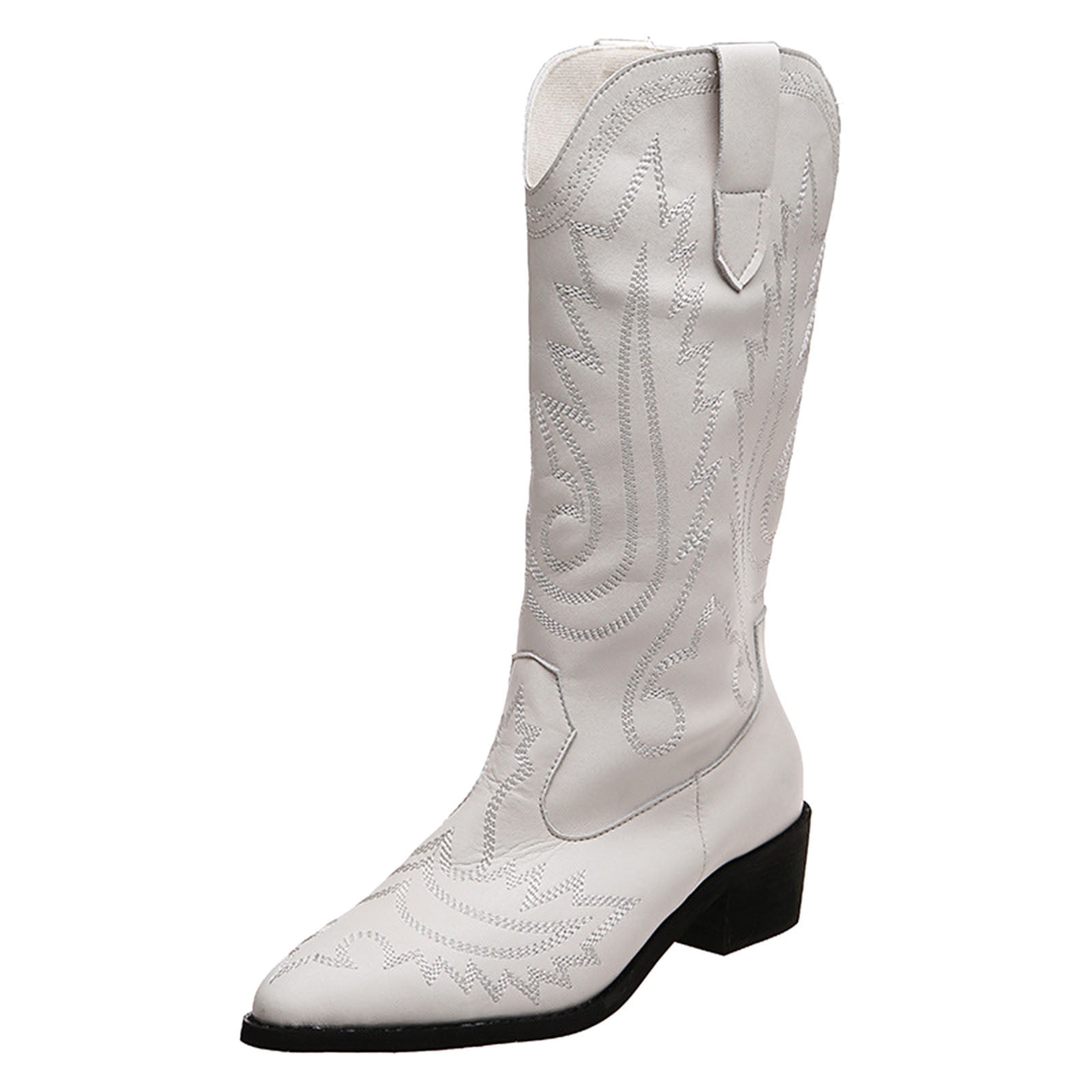 dmqupv Extra Wide Calf Boots for Women Knee High Vintage Boots Boots Western Womens Comfort Boots with Arch Support Mid Calf Shoes White 10 Walmart