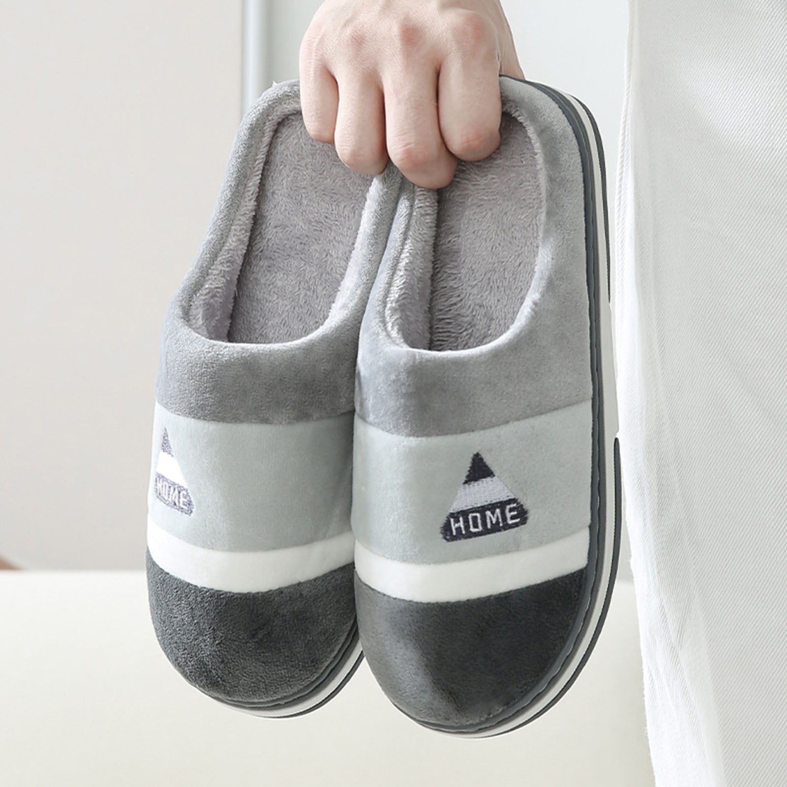 dmqupv Extra Wide Mens Slippers with Cross over Slippers For Men Winter Warm Men's Memory Foam