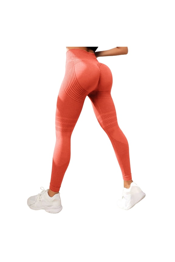 Fleece Lined Leggings Women Womens High Waist Ankle Yoga Leggings Workout with Two Pockets Orange,Size for XL