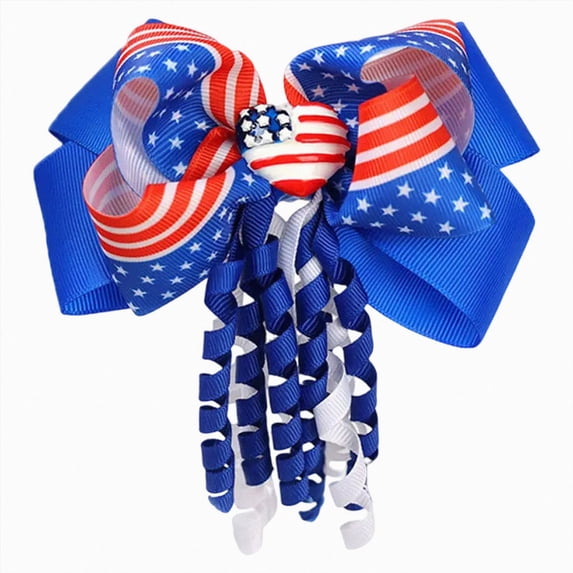 dmqupv Fourth of July Accessories for Kids Independence Day Bouncy Bow Hair Accessory for Kids Holiday Occasions Blue,One Size