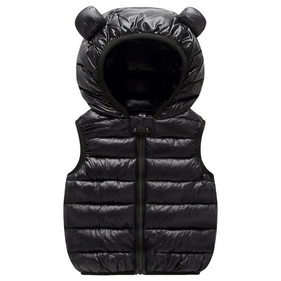 dmqupv Girl Coat Infant Toddler Baby Boy Girl Hooded Coat Cute Ear Long Sleeve Zipper Jacket Winter Warm Outerwear Tops Black,Size for 12-18 Months