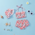 thumbnail image 1 of dmqupv Girl's Bathing Suits Toddler Baby Girl's 3 Piece Swimsuits Watermelon Prints Bikini Kids Bathing Suits Girls 10-12 Pink 0-6 Months, 1 of 5