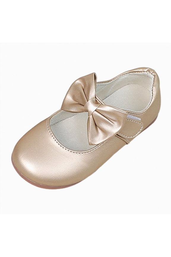 Girls Church Shoes Girls Dress Shoes Mary Jane Flower Wedding Party Prom Footwear for Little/Big Kids Gold,US 10.5