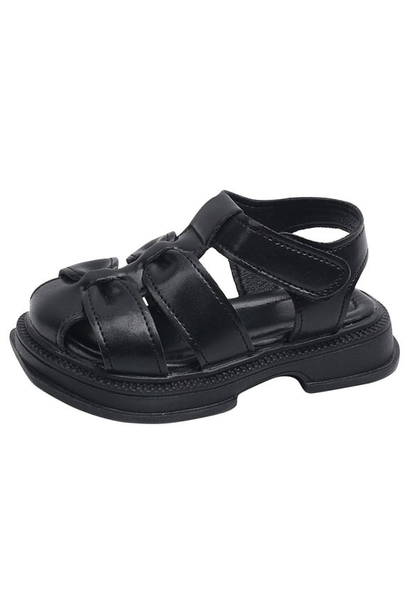 Girls Closed Toe Shoes Sandals Girls' Cute Headband Sandals Boys' Beach Sandals Korean Version Toddler 10 Shoes Girls Sandal Black 8
