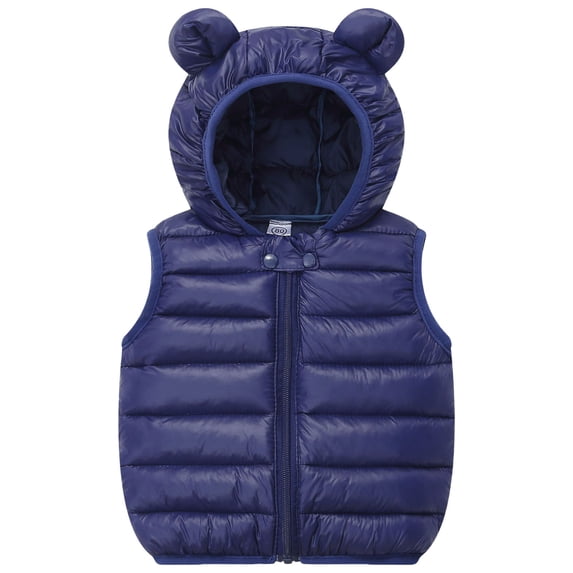 dmqupv Girls Jacket Girl Winter Dress Coats Warm Outwear Hooded Thicken Padded Jacket Windproof Navy,Size for 2-3 Years