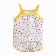 thumbnail image 1 of dmqupv Girls Pajamas Baby Girls Snug Fit 2 Piece Sleeveless Pajamas with Shorts Soft Breathable Cotton Sleepwear Light Yellow,18-24 Months, 1 of 5