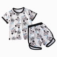 thumbnail image 1 of dmqupv Girls Pajamas Shorts Sets Toddler Baby Girls Pajamas Print Ruffle Shirt Top Shorts Little Girls Summer Sleepwear Outfits Black,6-7 Years, 1 of 4