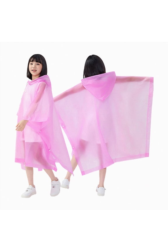 Girls Rain Poncho Kids Rain Poncho Raincoat Jacket Cute Rain Coat Toddler Boys Girls Rain Cape Light Waterproof Hoodie Outwear Pink,3-15 Years