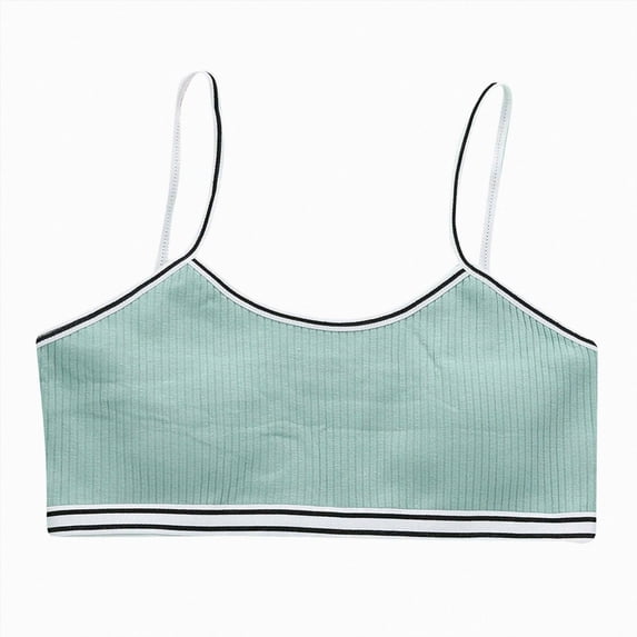 dmqupv Girls Strapless Bra Girls Seamless Training Bra Sports Bra with Removable Padding Adjustable Strap Green,12-16 Years