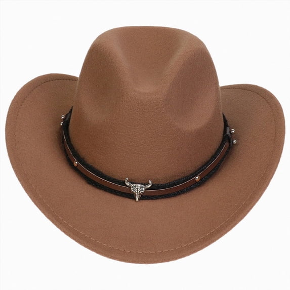 dmqupv Hiking Hat Baby Boy Hats Children's Trimmed Cowboy Hat Western Cowboy Hat Khaki,3-18 Years