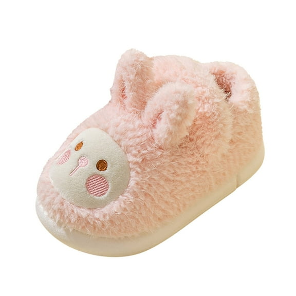 dmqupv Indoor House Slipper Slippers Girls and Boys Flat Non Slip Short Plush Warm Cover Heel Size 9 Toddler Slippers Shoes B 11