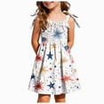 thumbnail image 1 of dmqupv July 4 Parade Dress Girls Dresses Mesh Puff Sleeve Party 4th of July Dresses for Toddler Girls A Line Short Dress White,2-3 Years, 1 of 6