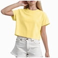 thumbnail image 1 of dmqupv Kids Clothes Girls T Shirts Kids Cotton Summer Tops Crewneck Short Sleeve Tees Yellow,18-24 Months, 1 of 5