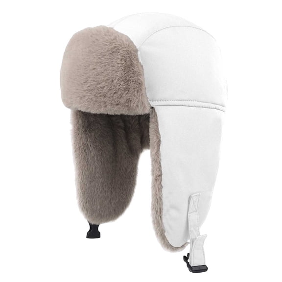 dmqupv Kids Hat Winter Trapper Hat With Ear For Toddlers Kids Warm Fleece Lined Winter Earflap Hat For Boys Girls White,Size for 8-10 Years